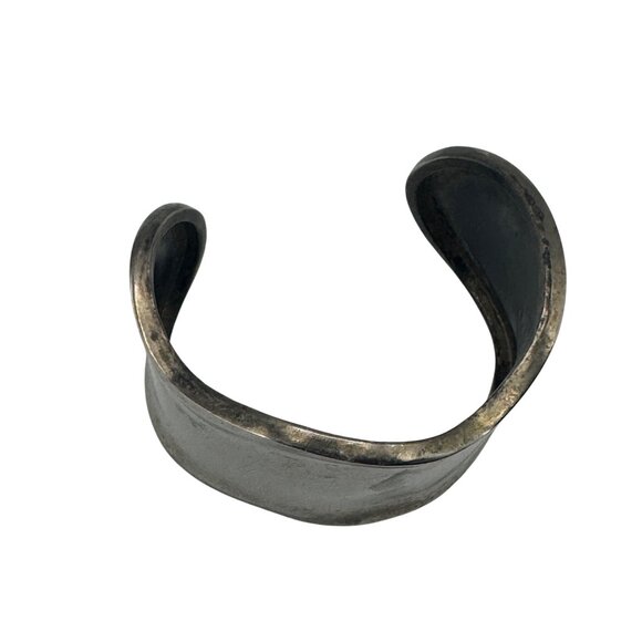 Unbranded Silver-Tone Wide Cuff Bracelet Vintage Statement Jewelry Piece - Picture 2 of 7